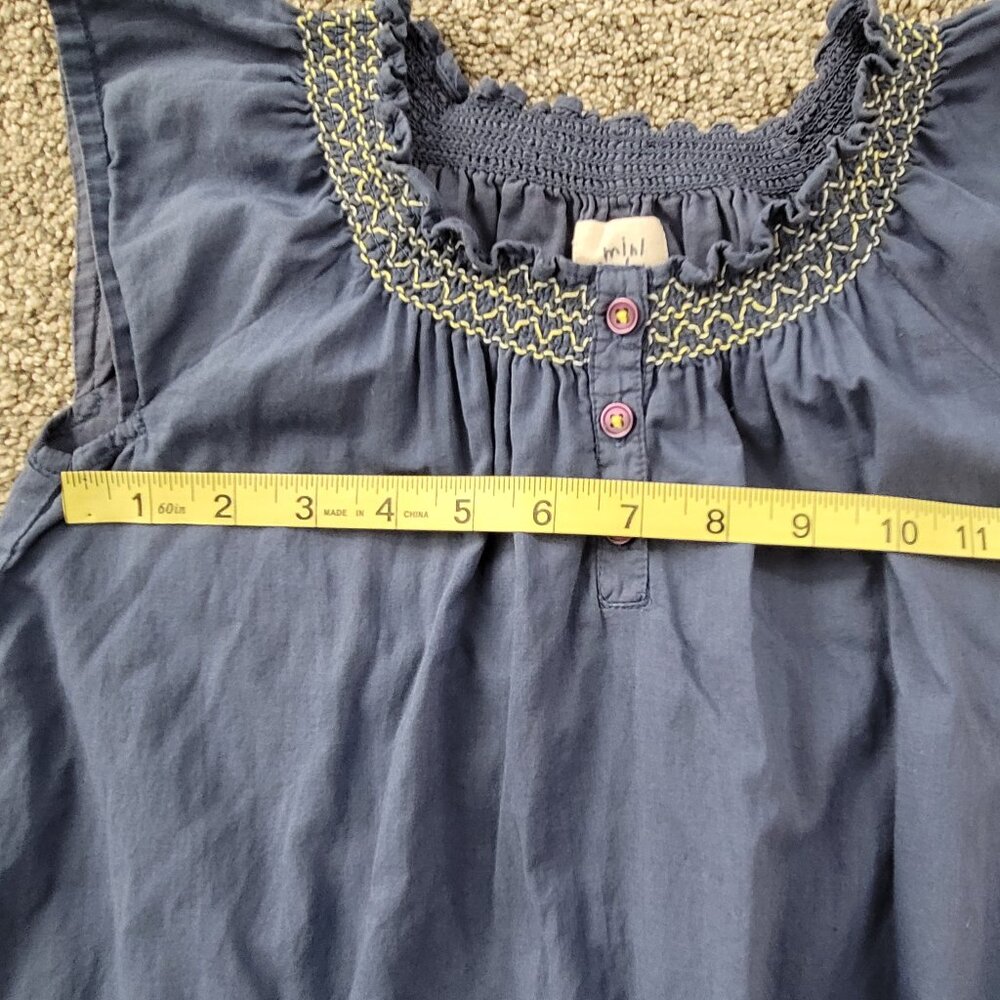 Mini Boden Blue Lined Dress with Flowers Size 7-8 - Picture 4 of 10
